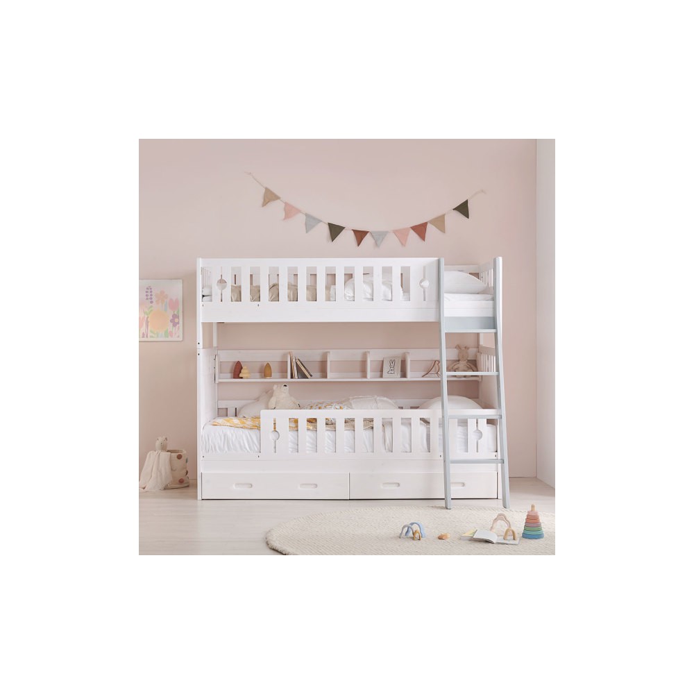 상일리베가구 샐리 원목 분리형 어린이 이층침대(안전가드/서랍)