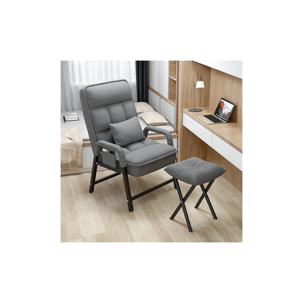 1인용 각도 조절 침대 소파 발받침대 이동식 간이 의자 발받침 휴대용 보조 사무실 싱글 베드