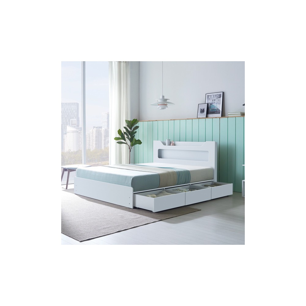 프리미엄 LED서랍형 침대프레임 매트리스포함/슈퍼싱글/더블/퀸/싱글