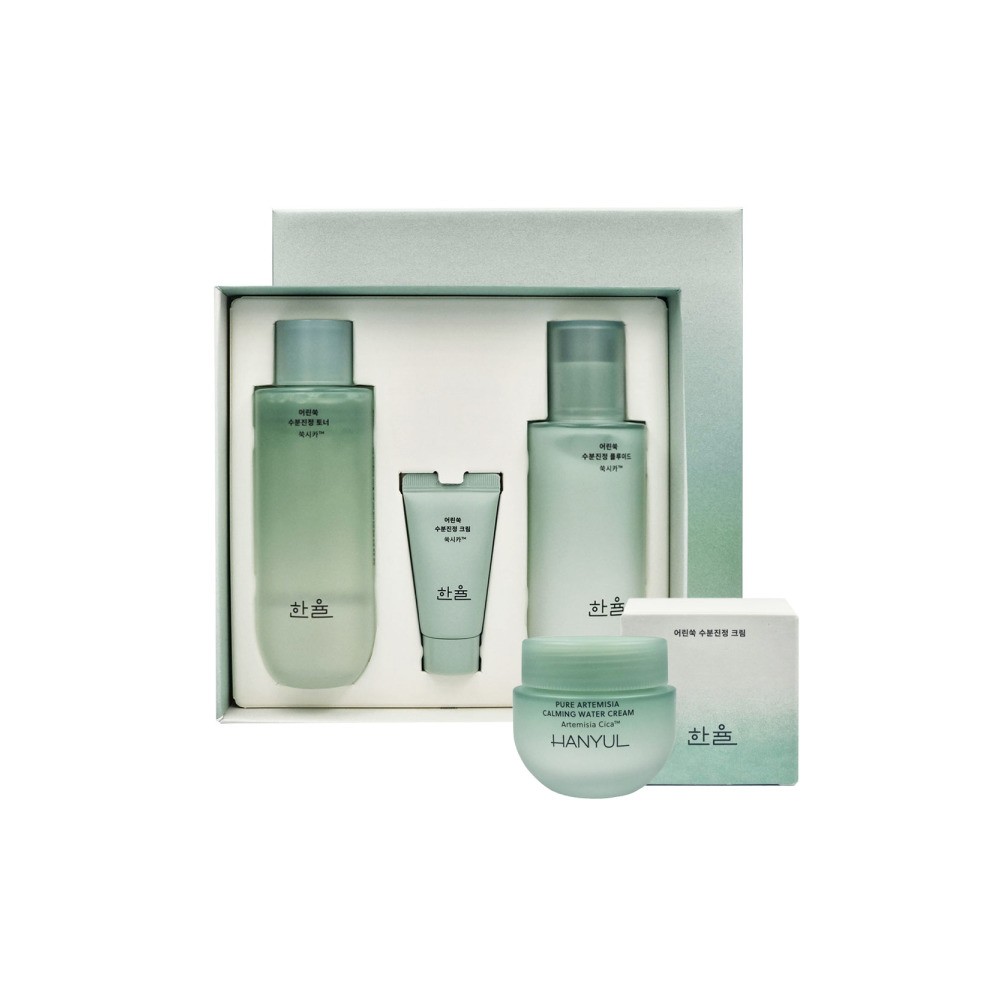 한율 어린쑥 수분진정 3종 여자기초화장품