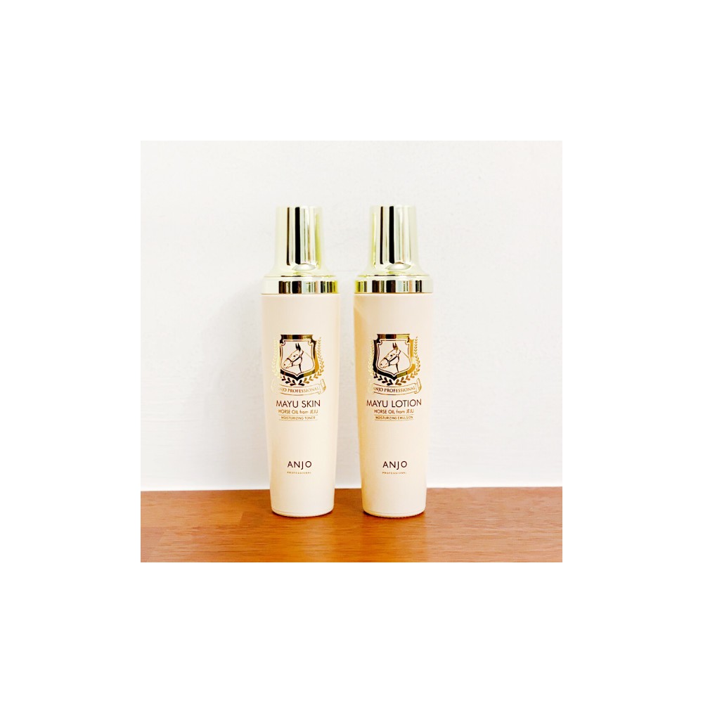 제주 마유화장품 앙쥬 마유 스킨 로션 2종 각 150ml 산뜻한 보습 기초 2종 간편한 펌핑형