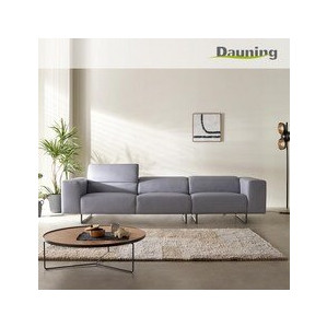 다우닝 오브 4인 전체 내추럴 가죽 소파 (색상:그레이)